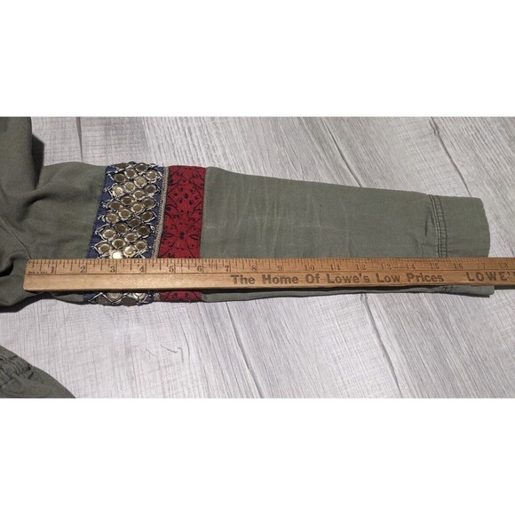 Sachin + Babi Denham Embroidered Cargo Jacket Women's Size 8 Olive Green Utility - Picture 10 of 10